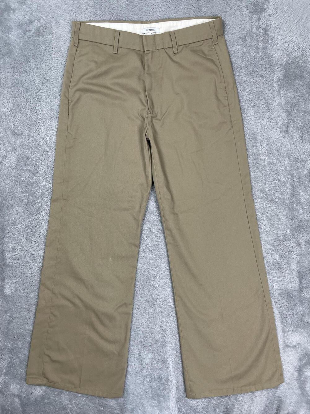 RE/DONE Pants Womens 29* Beige Chino Straight Leg 100% Cotton Twill Made USA